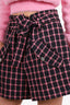 Maje Black/Pink Tweed Check Belted High-Rise Shorts Size 40