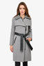 Mackage Grey Wool/Cashmere 'Norita 2-in-1' Double Faced Leather Sash Coat Size XS