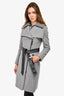 Mackage Grey Wool/Cashmere 'Norita 2-in-1' Double Faced Leather Sash Coat Size XS