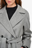 Weekend Max Mara Grey Wool Belted Coat Size 6