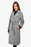 Weekend Max Mara Grey Wool Belted Coat Size 6