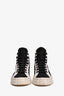 Prada Black/White Canvas Gabardine Logo High Top Sneakers Size 37 (As Is)