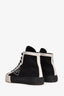 Prada Black/White Canvas Gabardine Logo High Top Sneakers Size 37 (As Is)