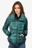 Moncler Green Floral Print Sanglier Giubotto Hooded Down Jacket Size 1