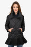 Moncler Black Quilted Vouglans Giubbotto Flared Bottom Down Jacket Size 1