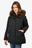 Arm By Yves Salomon Black Fox Fur Hooded Zip Up Down Parka Size 38