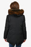 Arm By Yves Salomon Black Fox Fur Hooded Zip Up Down Parka Size 38