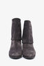 Prada Grey Suede Fold Over Heeled Booties Size 38