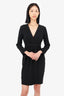 Moschino Black V-Neck Long Sleeve Midi Dress Size 6