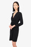 Moschino Black V-Neck Long Sleeve Midi Dress Size 6