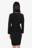 Moschino Black V-Neck Long Sleeve Midi Dress Size 6