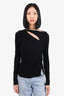 Helmut Lang Black Cut-out Ruched Long-Sleeve Top Size Medium