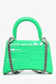 Balenciaga Green Croc Embossed Hourglass Mini Chain Bag