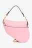 Christian Dior 2022 Pink Grained Leather Mini Saddle Bag with Strap