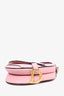 Christian Dior 2022 Pink Grained Leather Mini Saddle Bag with Strap