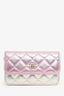 Pre-Loved Chanel™ Pink/Silver Quilted Lambskin 'Coco Punk' Flap Clutch with Chain