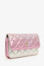 Pre-Loved Chanel™ Pink/Silver Quilted Lambskin 'Coco Punk' Flap Clutch with Chain