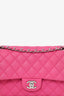 Pre-Loved Chanel™ Pink Caviar Leather Medium Classic Double Flap Bag