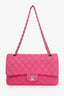 Pre-Loved Chanel™ Pink Caviar Leather Medium Classic Double Flap Bag