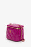 Pre-Loved Chanel™ Dark Pink Quilted Lambskin Mini Pearl Crush Vanity Case