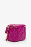 Pre-Loved Chanel™ Dark Pink Quilted Lambskin Mini Pearl Crush Vanity Case