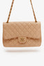 Pre-Loved Chanel™ Beige Caviar Leather Jumbo Classic Double Flap Bag