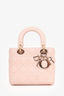 Christian Dior Light Pink Lambskin Small Lady Dior Top Handle