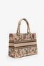 Christian Dior Beige Petite Fleurs Raffia Book Tote Bag