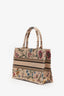 Christian Dior Beige Petite Fleurs Raffia Book Tote Bag