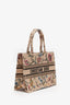 Christian Dior Beige Petite Fleurs Raffia Book Tote Bag