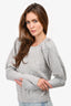 Ulla Johnson Grey Puff Sleeve 'Ossie' Sweatshirt Size M