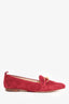 Veronica Beard Red Suede Buckle Loafer Size 5