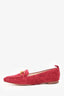 Veronica Beard Red Suede Buckle Loafer Size 5