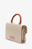 Gucci Cream Leather Insect Bamboo Ottilia Top Handle Bag