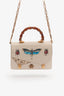 Gucci Cream Leather Insect Bamboo Ottilia Top Handle Bag