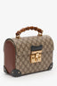 Gucci Monogram Bamboo Padlock Top Handle Bag