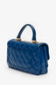 Pre-Loved Chanel™ Blue Lambskin Trendy CC Top Handle Bag