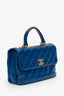 Pre-Loved Chanel™ Blue Lambskin Trendy CC Top Handle Bag