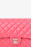 Pre-Loved Chanel™ Dark Pink Lambskin Medium Double Flap Bag 'Refurbished'