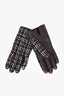 Saint Laurent Black/White Tweed Wool & Lambskin Gloves