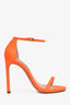 Stuart Weitzman Neon Orange Open Toe Heels Size 5.5