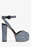 Giuseppe Zanotti Navy Sequin Platform Heels 36.5