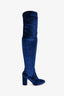 Aquazurra Blue Suede Knee High Boots Size 36.5