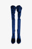 Aquazurra Blue Suede Knee High Boots Size 36.5