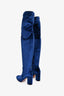 Aquazurra Blue Suede Knee High Boots Size 36.5