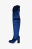 Aquazurra Blue Suede Knee High Boots Size 36.5