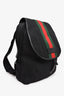 Gucci Black Canvas Web Detail Flap Techno 2 in 1 Backpack