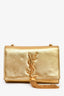 Saint Laurent Gold Metallic Leather Kate Tassle Chain Small Crossbody