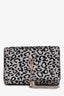 Saint Laurent Black Silver Animal Print Kate Tassle Small Crossbody