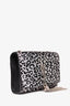 Saint Laurent Black Silver Animal Print Kate Tassle Small Crossbody